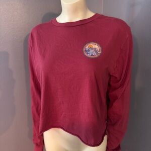 Roxy Red Crop Long Sleeve Shirt